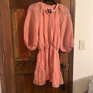 Mink pink cinch waist dress